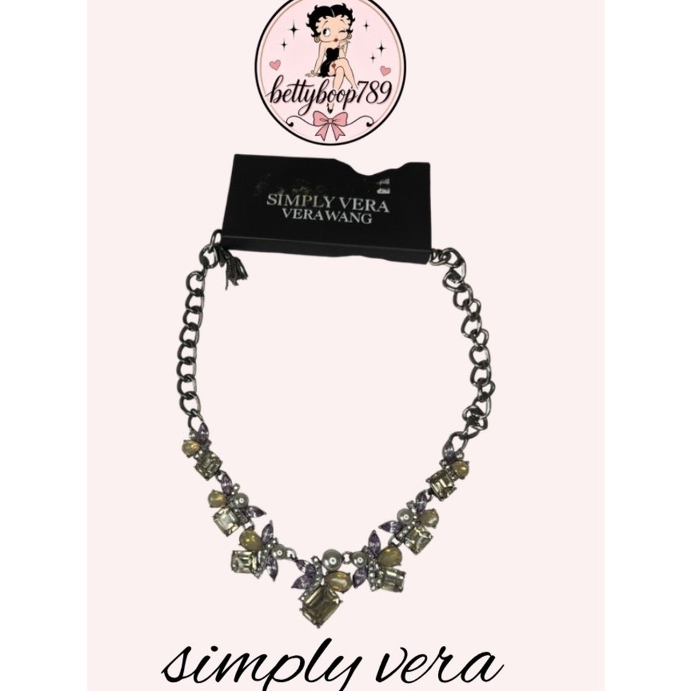 Simply Vera Vera Wang Yellow and Purple Crystal Bib Necklace